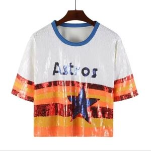 Sequin Houston Astros T-Shirt with Star Design